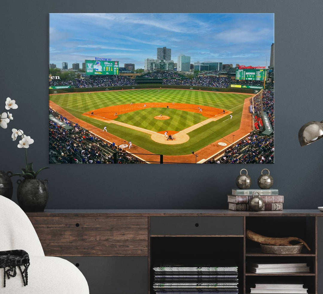 Wrigley Field Cubs canvas wall art.