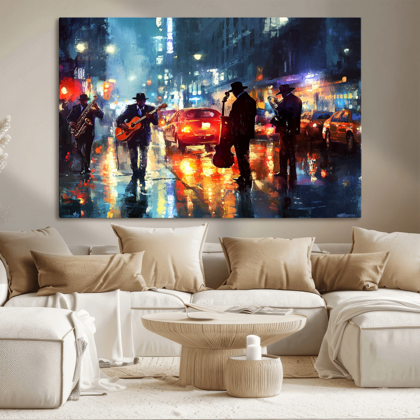 MGV-CV-36X24 - African American Jazz Canvas - Abstract Music Wall Art Print - Abstract Jazz Wall Art Framed Prints