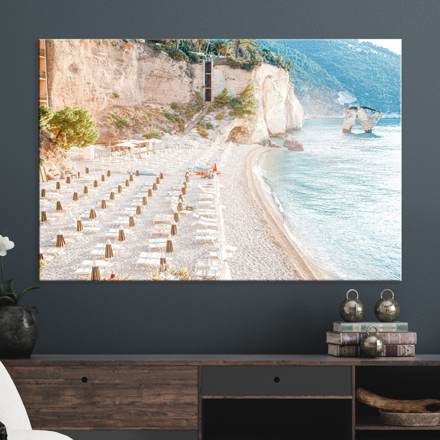 84816639-MGV-CV-36X24-Beach Wall Art Canvas Print, Framed Coastal Art Picture Print, Summer Shore Perfect Coastal Decor