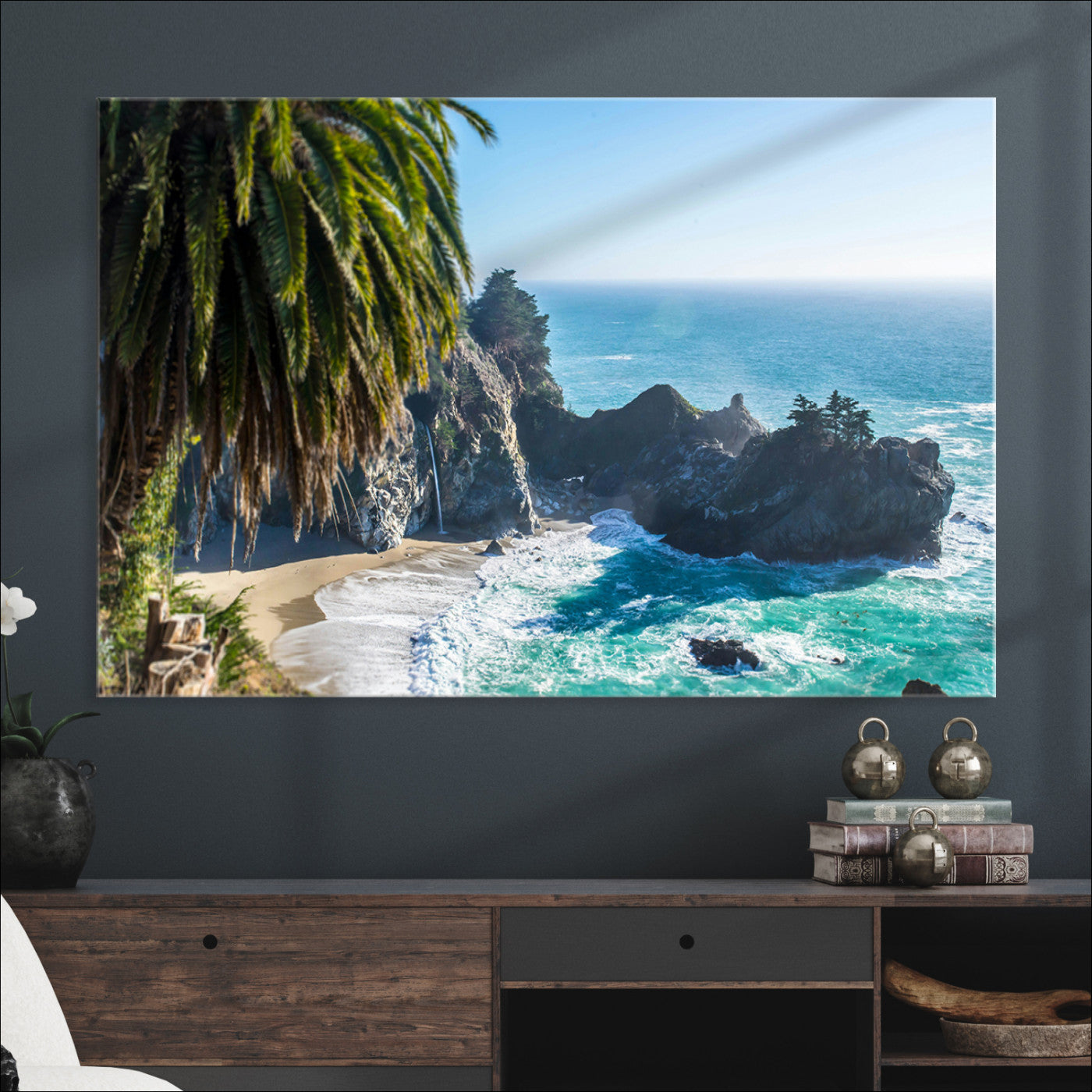 Big Sur Photography Wall Art Canvas Print, Framed California Coastline Art Picture Print, Tropical Seascape Perfect Coastal Minimalist Decor