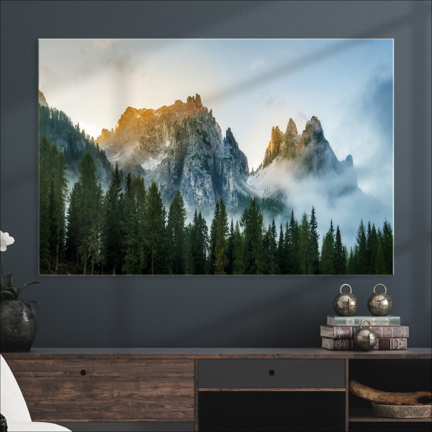 Wilderness Wall Art - Framed Nature Landscape Decor, Mountain Wall Art Canvas Print, Framed Nature Landscape Decor Art