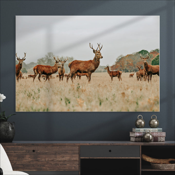 Rustic Deer Print Wall Art Canvas Print