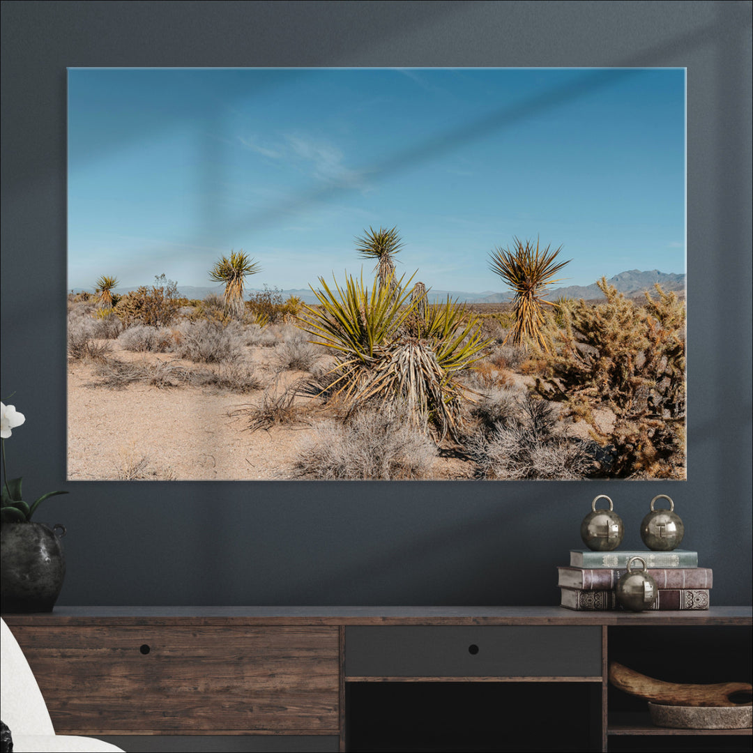 Joshua Tree Wall Art Canvas Print, Desert Landscape Print, Framed Warm Earth Tones Art Print, Large California Southwest Printing