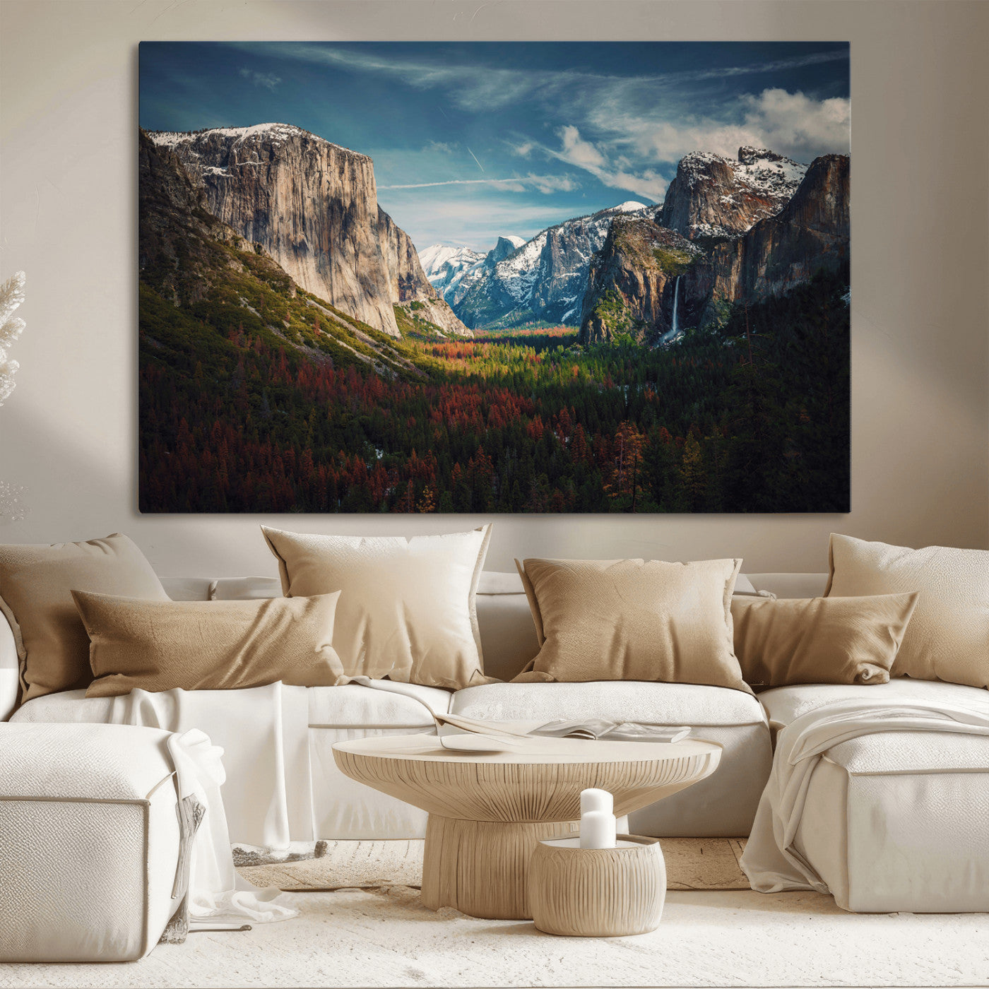 MGV-CV-36X24 - Yosemite National Wall Art Canvas Print, Framed Mountain Landscape Art Picture Print, El Capitan Perfect Rustic Farmhouse Decor Artwork