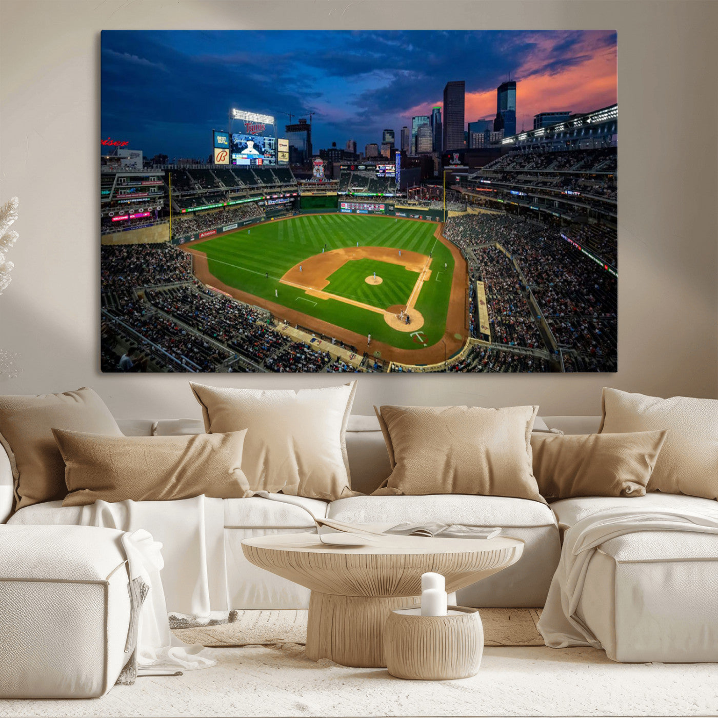 Target Field Wall Art Canvas Print, Baseball Stadium Print, Minneapolis Major League Baseball's Minnesota Twins