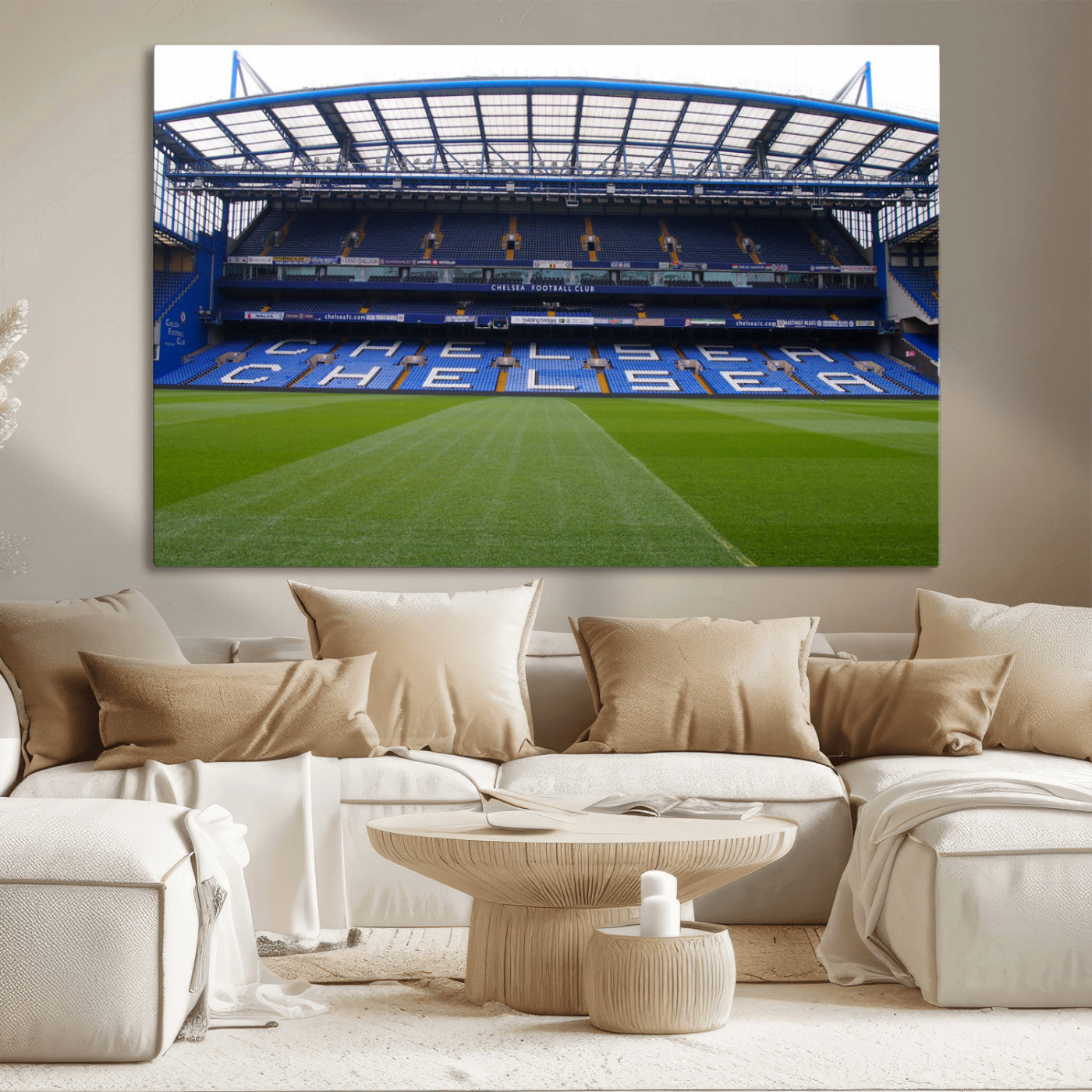 38616413CHELSA-MGV-CV-36X24-Stamford Bridge Chelsea Football Stadium Canvas Wall Art Print – Immersive Stadium Experience for Soccer Fans – Ready to Hang