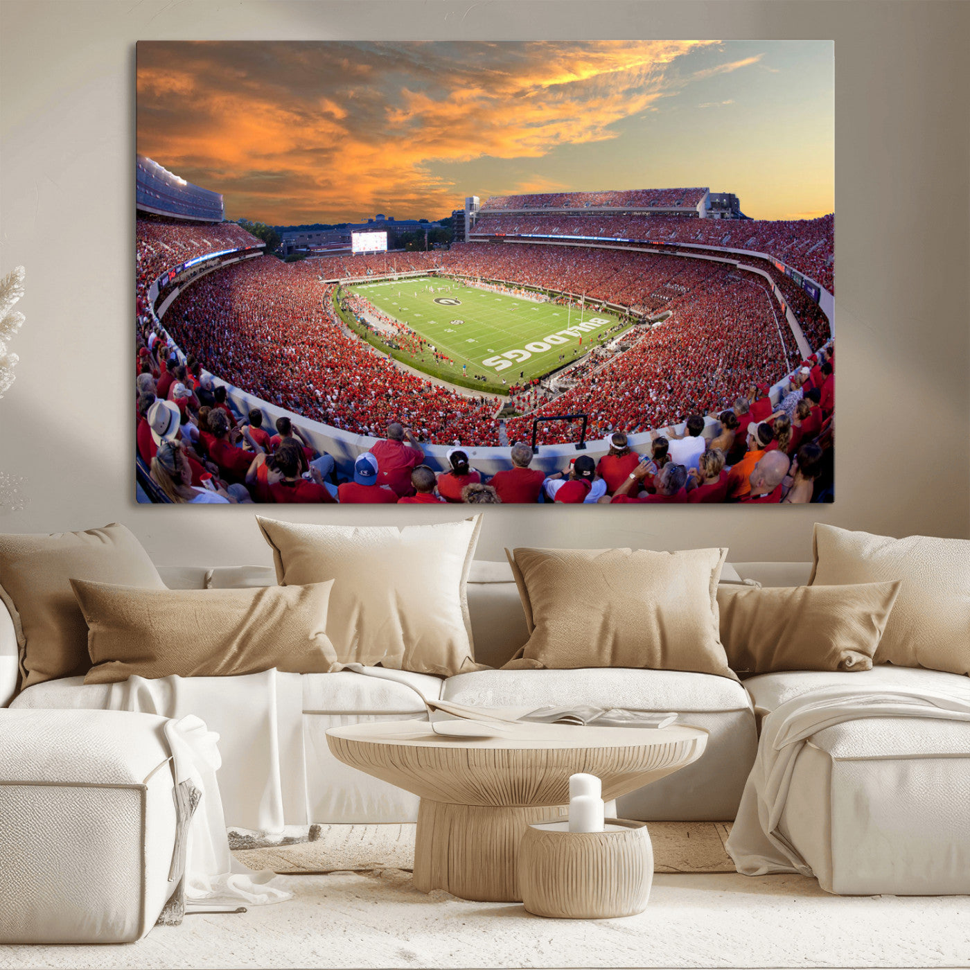 73680988-MGV-CV-36X24-Dooley Stadium Wall Art Print, Sports Arena Canvas Wall Art, Dooley Field at Sanford Stadium Canvas Print, Modern Athletic Field Art Printing