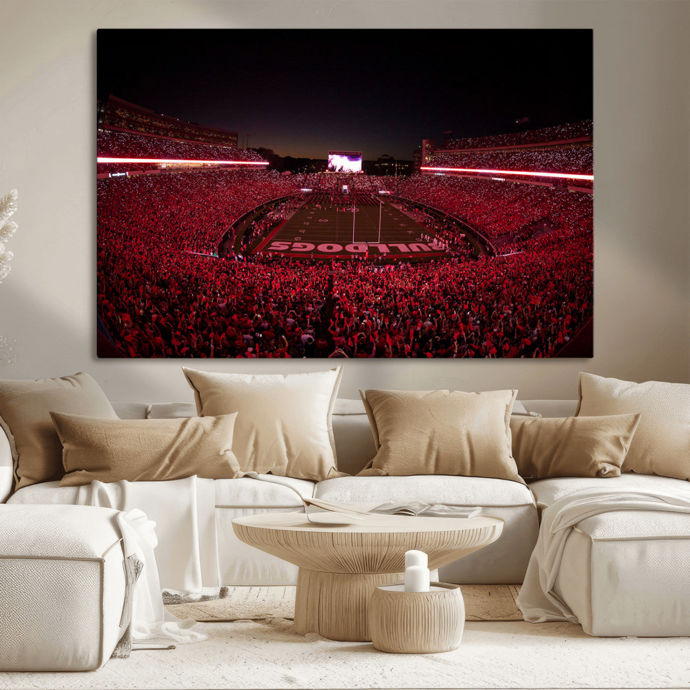 Dooley Stadium Wall Art Print, Sports Arena Canvas Wall Art, Dooley Field at Sanford Stadium Canvas Print, Modern Athletic Field Art Printing