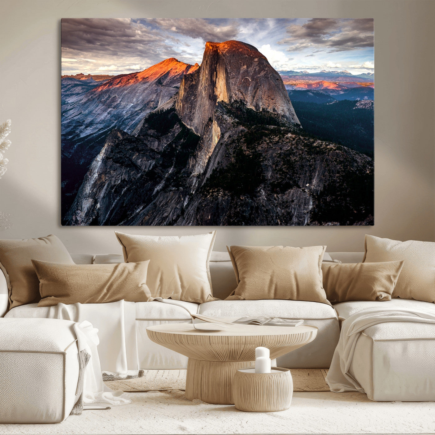 MGV-CV-36X24 - Half Dome Wall Art Print - Yosemite Majestic Triptych Landscape Print – National Park Nature Decor