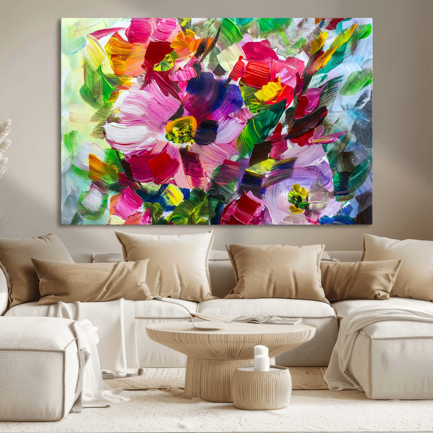 MGV-CV-36X24 - Oil Flower Abstract Canvas Print