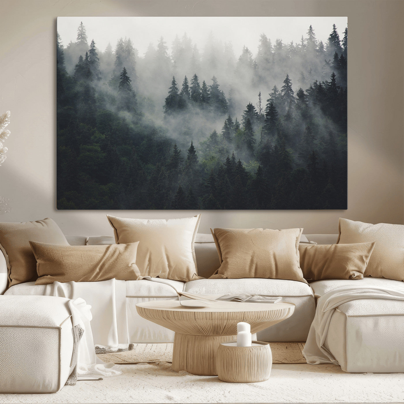 MGV-CV-36X24 - Nature Wall Decor - Serene Triptych Nature Print – Woodland Landscape Decor for Living Room or