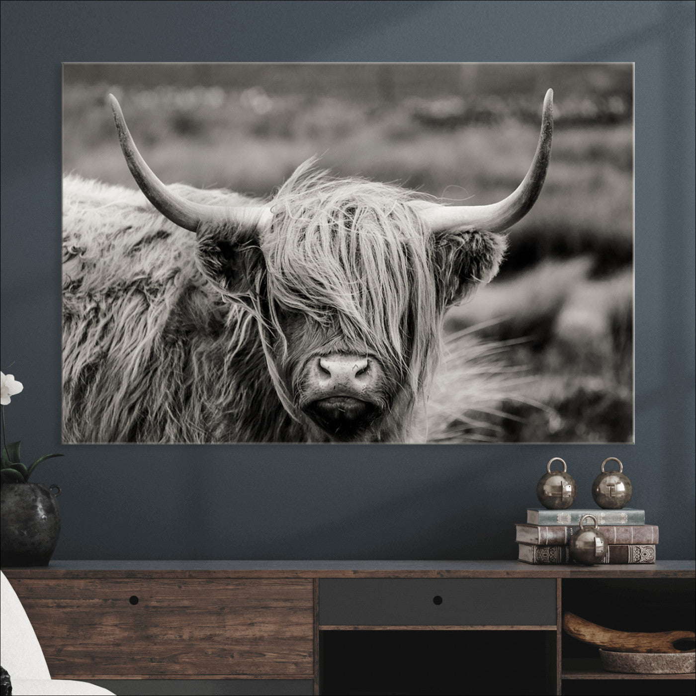 67365-MGV-CV-36X24-Cow Focus Canvas Wall Art Print