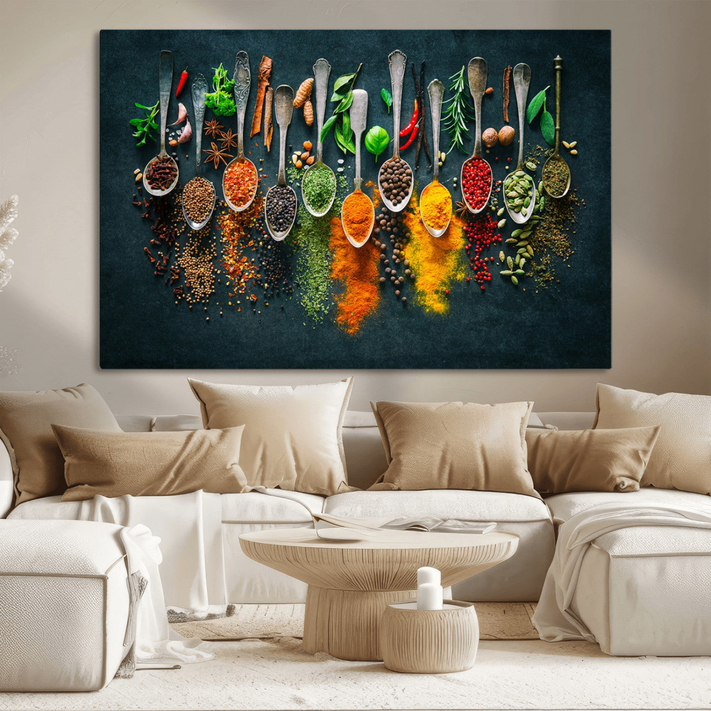 MGV-CV-36X24 - Herbs and Spices Kitchen Wall Art Canvas Print
