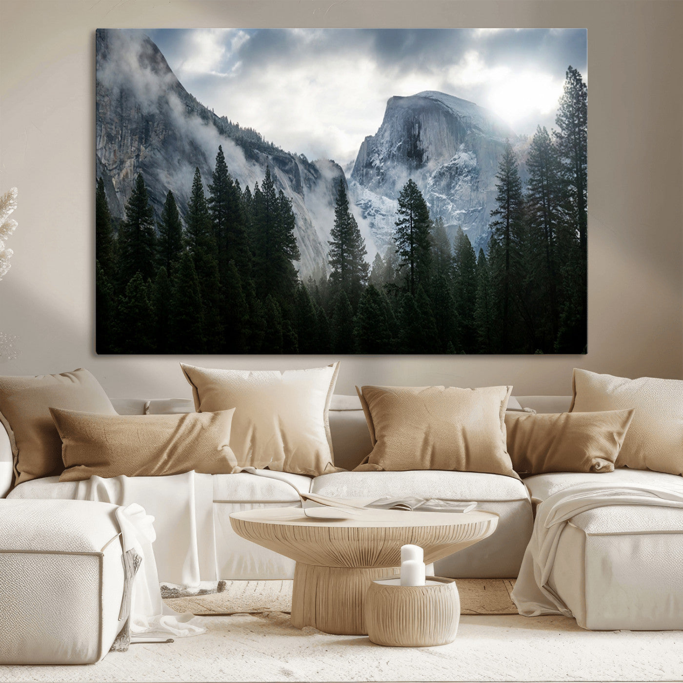 MGV-CV-36X24 - Wall Art Foggy Forest Landscape Canvas Print