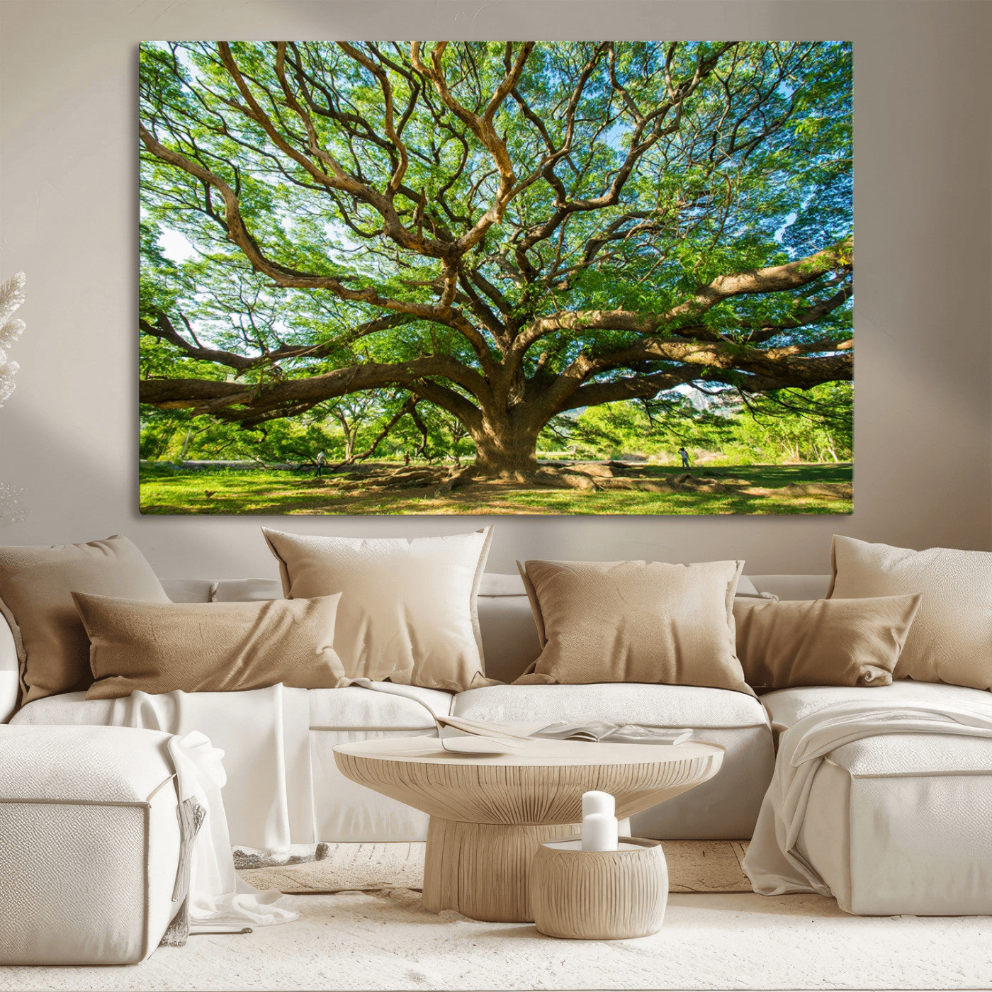 MGV-CV-36X24 - Angel Oak Tree Wall Art | Oak Canvas Print | Multi Panel Landscape Wall Art | Ready to Hang Wall Art