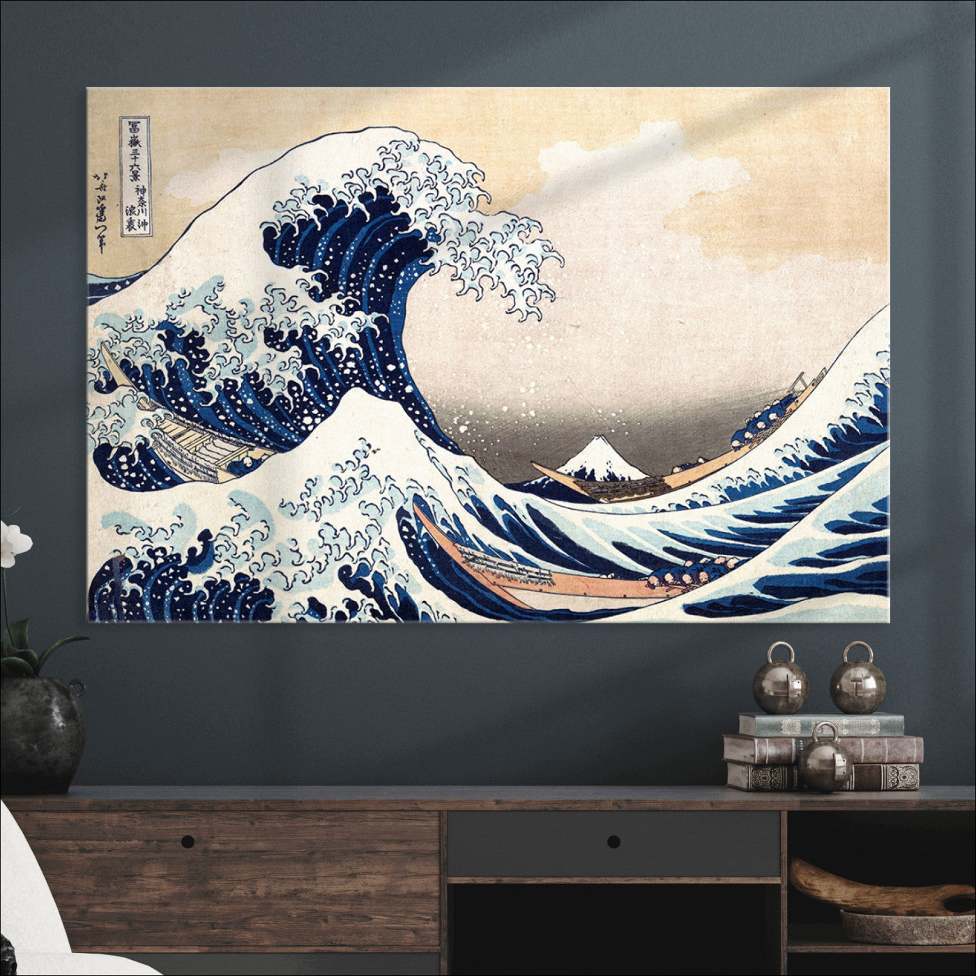 35635-MGV-CV-36X24-Wall Art Kanagawa Canvas Artwork Abstract Print