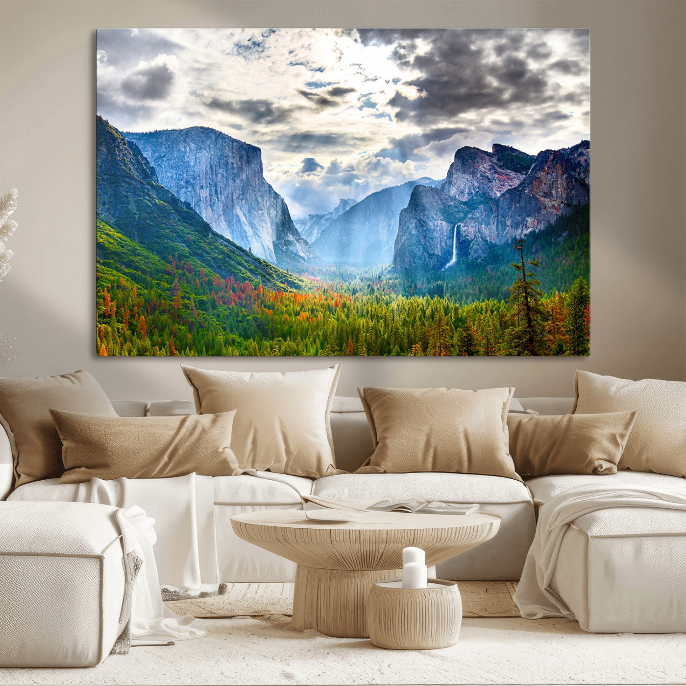 MGV-CV-36X24 - Yosemite Park Half Dome 3 Panel Canvas Print | Large Giclée Landscape Wall Art for Living Room,
