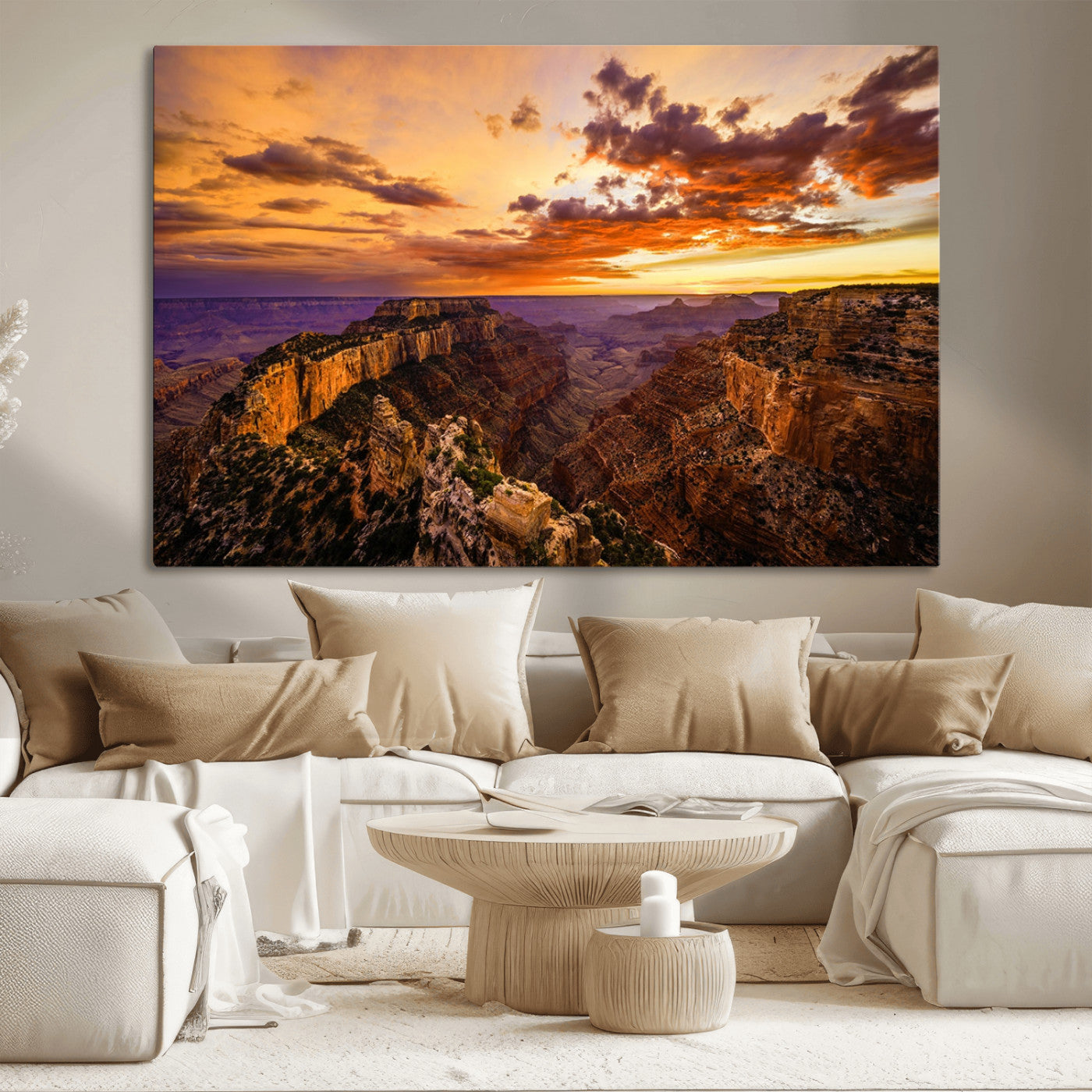 MGV-CV-36X24 - Mesmerizing Sunset from Grand Canyon Nal Park Wall Art, Grand Canyon Canvas Print