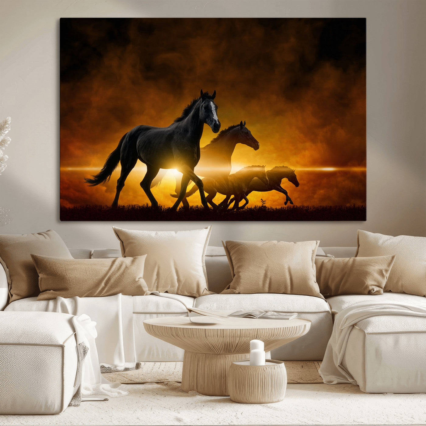 MGV-CV-36X24 - Horse Wall Art Canvas Print, Multi Panel Animal Canvas Print