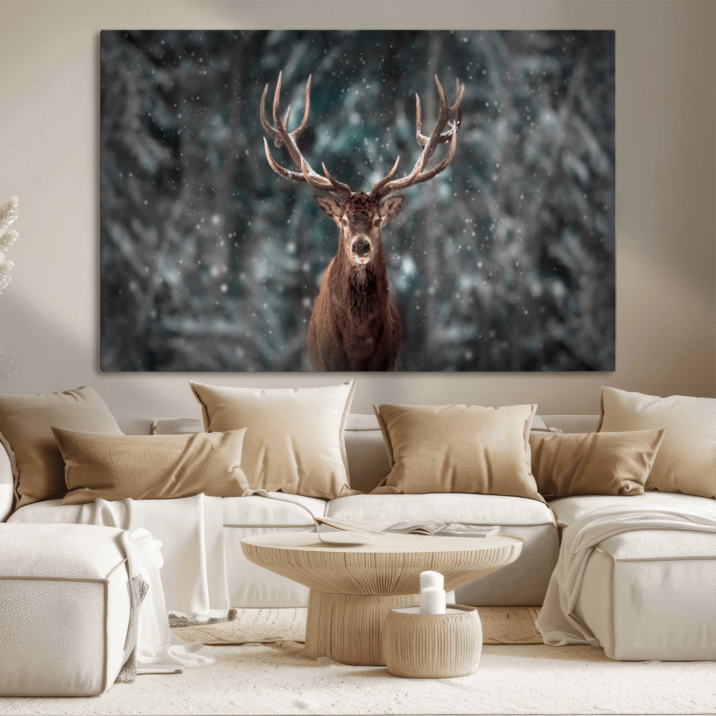 MGV-CV-36X24 - Wall Art Deer Art Animal Canvas, Framed Wall Art Deer Canvas Print