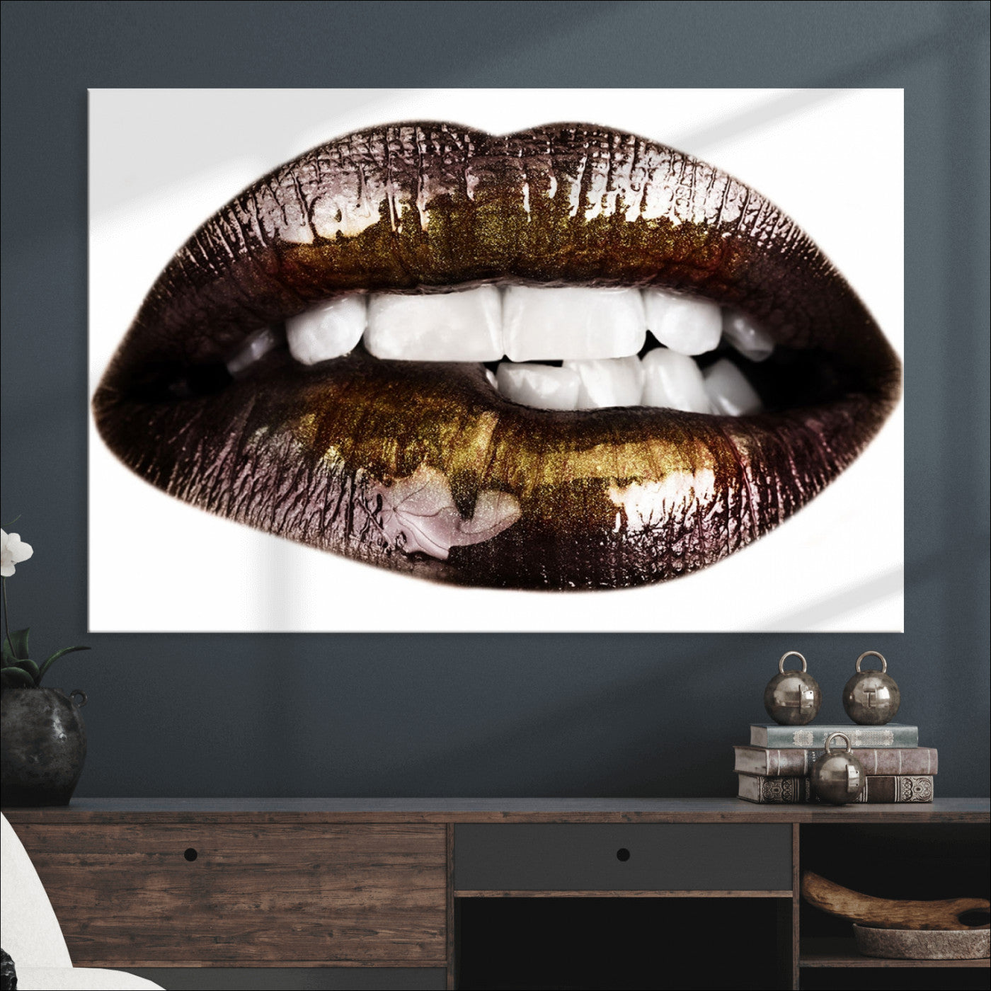 67580-MGV-CV-36X24-Close Up Lips Wall Art Canvas Print