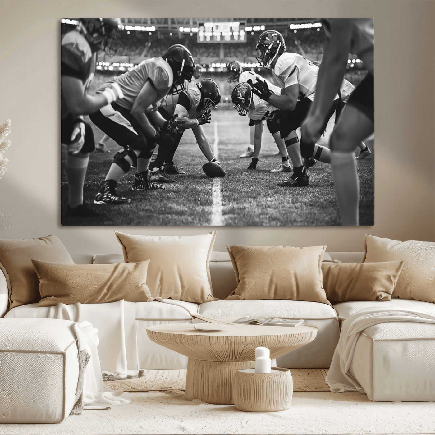 MGV-CV-36X24 - American Football Wall Art Canvas Print, Stadium Sport Wall Art Print