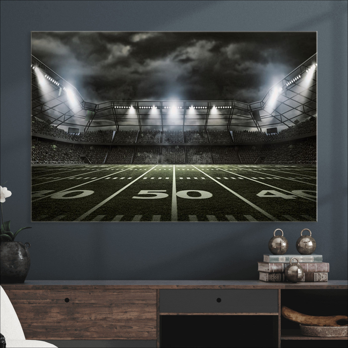90107-MGV-CV-36X24-American Football Stadium Wall Art Canvas Print, Stadium Sport Wall Art Print