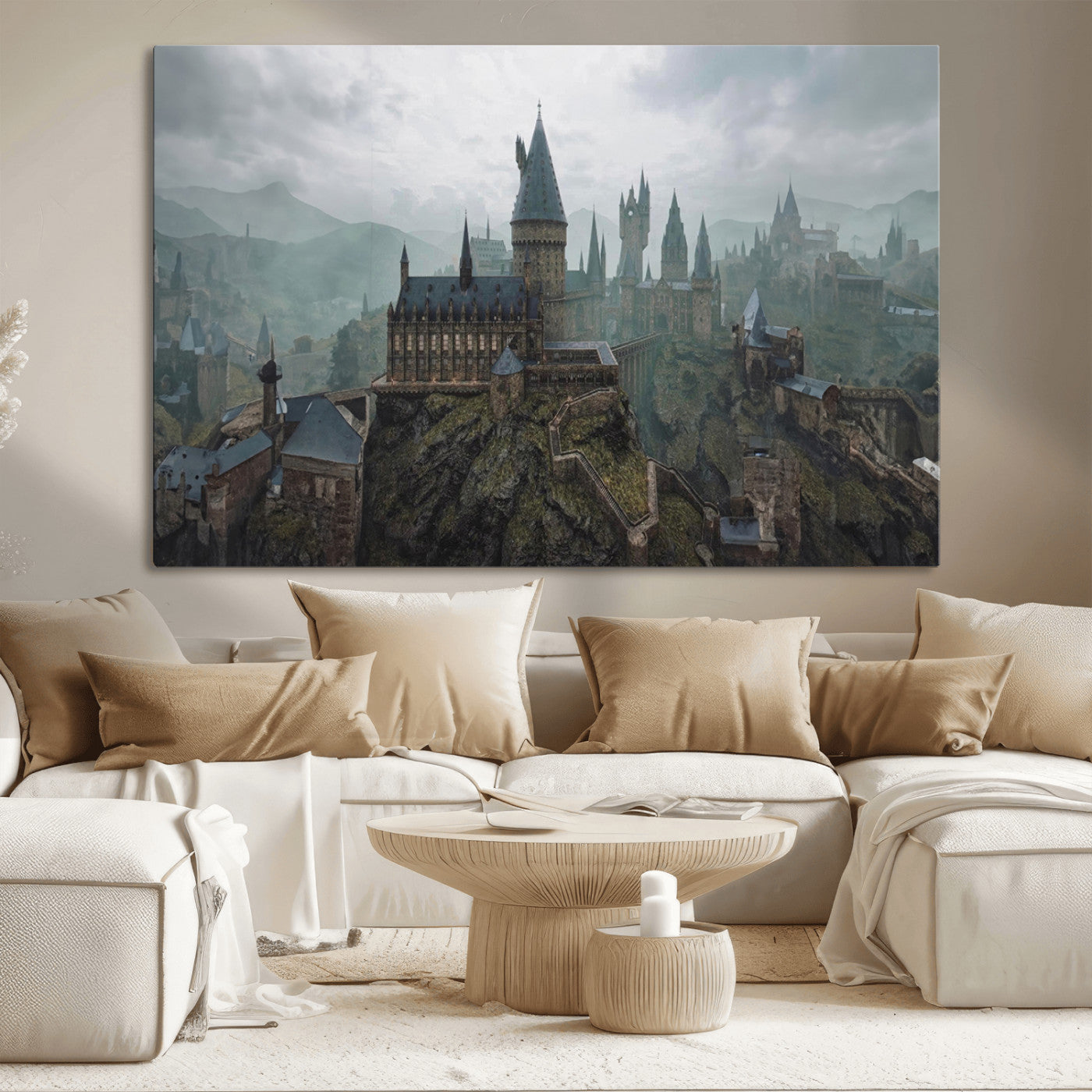 MGV-CV-36X24 - Disney Castle Wall Art Canvas Print, Living Kids Home Room Decor Art Print