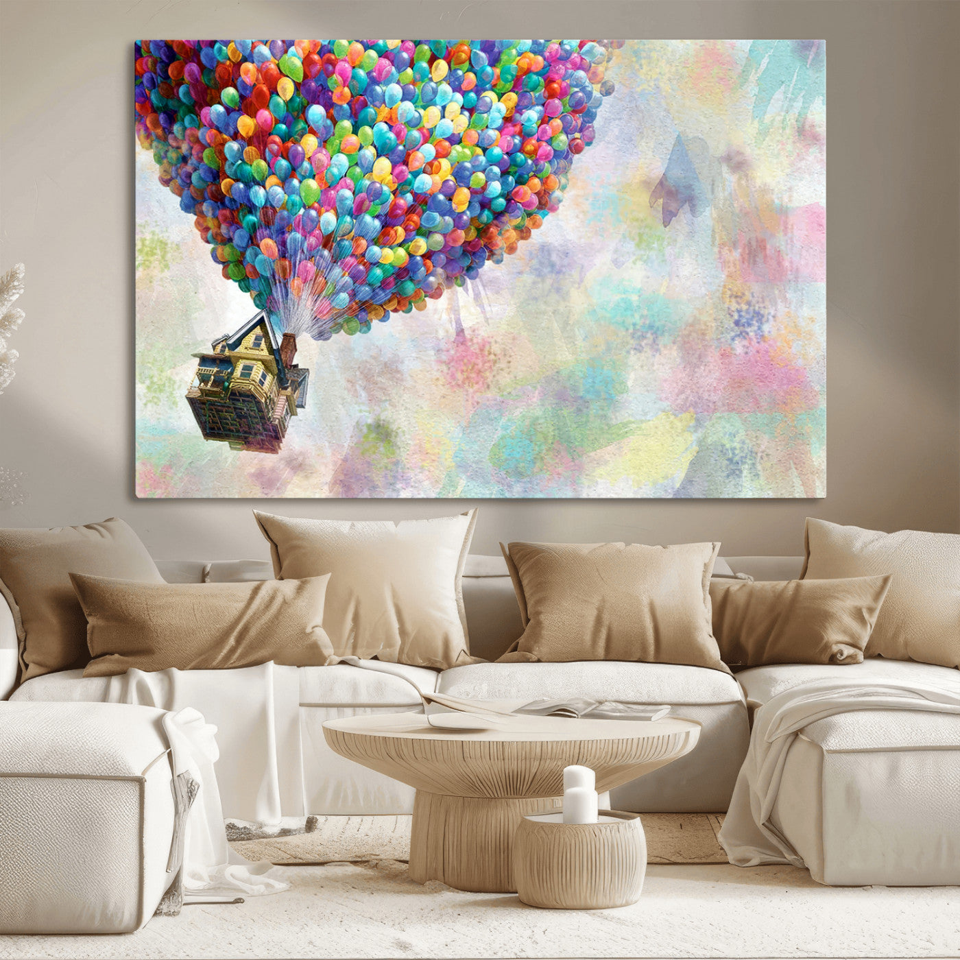 MGV-CV-36X24 - Up Pixar Poster, Look Up Pixar Wall Art, Up Pixar Canvas, Kids Play Game Room Decor Wall Art