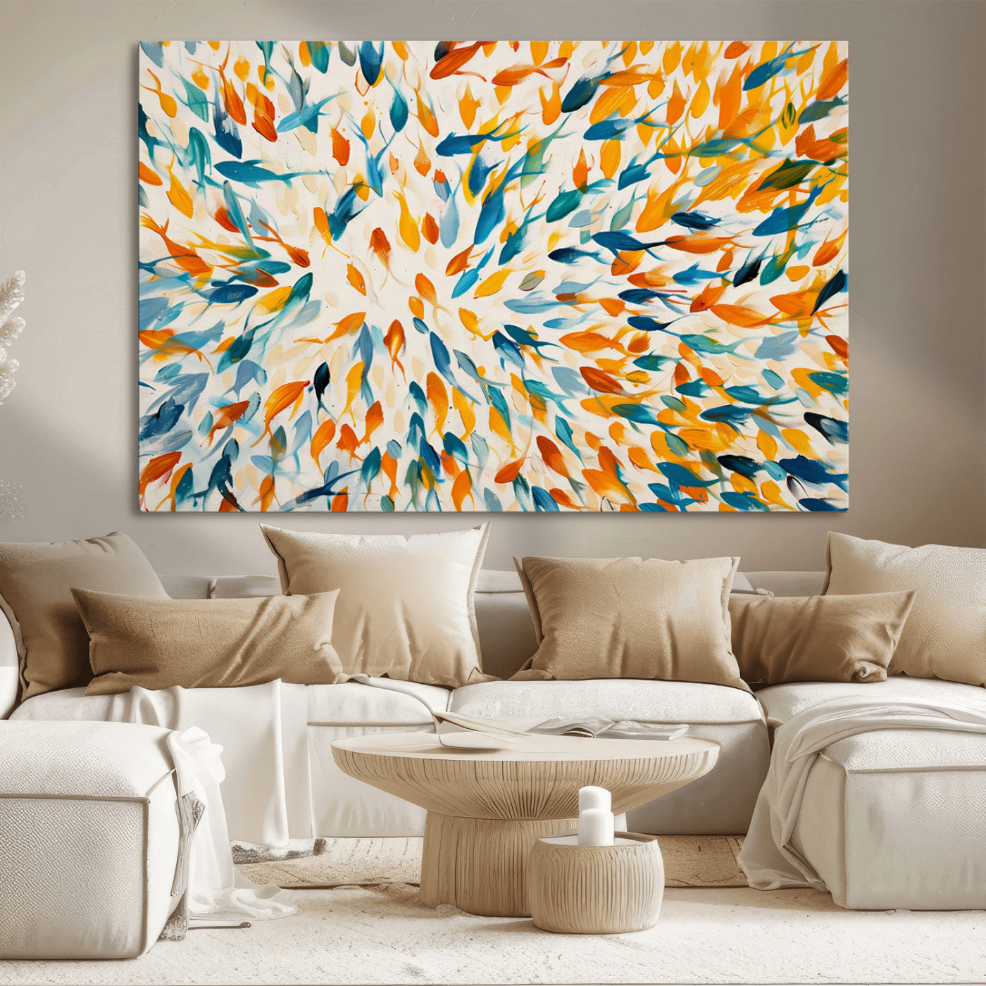 -Colorful Fish Wall Art Print – Abstract Ocean-Inspired Wall Art for Modern Spaces | Framed Canvas,