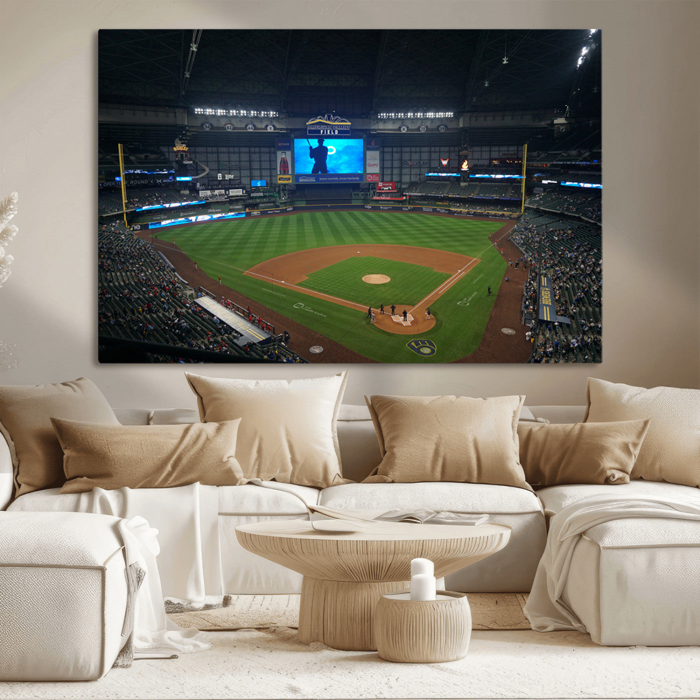 MGV-CV-36X24 - Milwaukee Brewers Baseball Art Print - American Family Field Stadium Wall Art Canvas Print