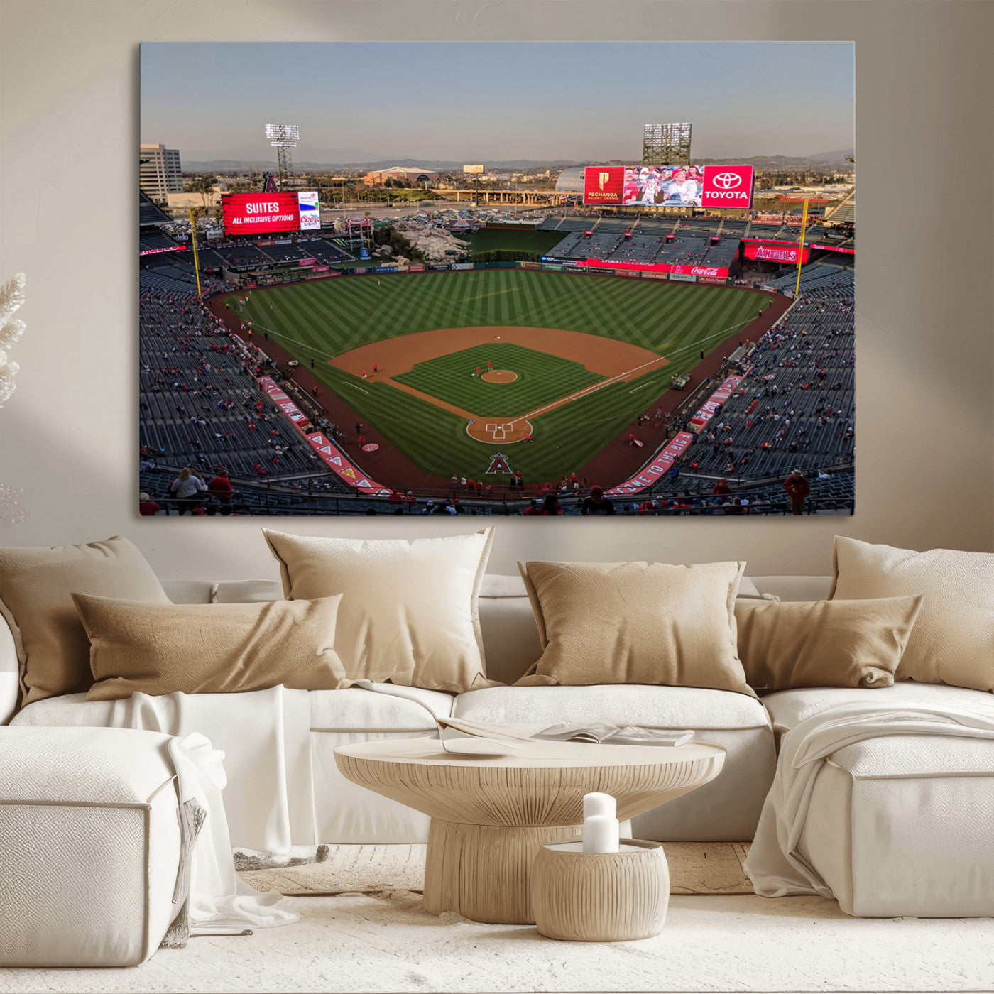 MGV-CV-36X24 - Los Angeles Angels Baseball Canvas Print - Anaheim Angel Stadium Wall Art Canvas Print