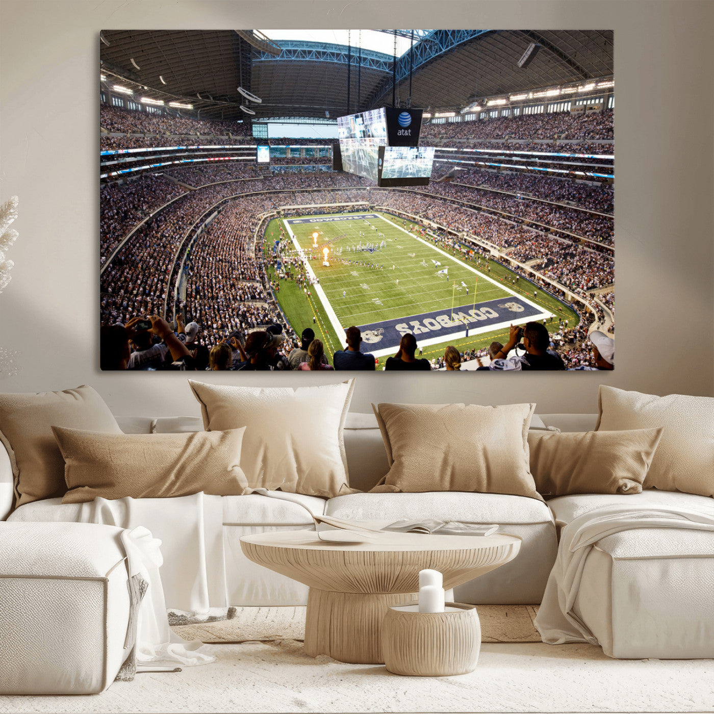 MGV-CV-36X24 - Dallas Cowboys Football Team Print - Arlington AT&T Stadium Wall Art Canvas Print