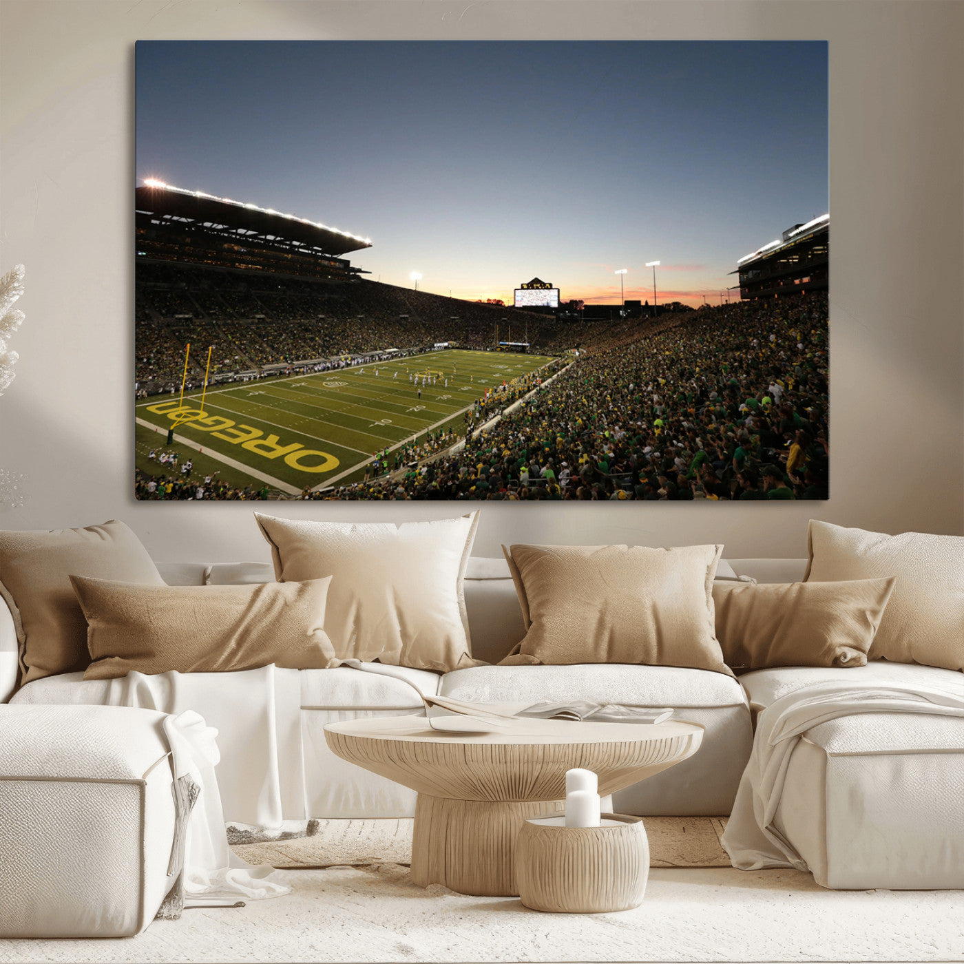 MGV-CV-36X24 - Oregon Ducks Football Team Print - Eugene Autzen Stadium Wall Art Canvas Print