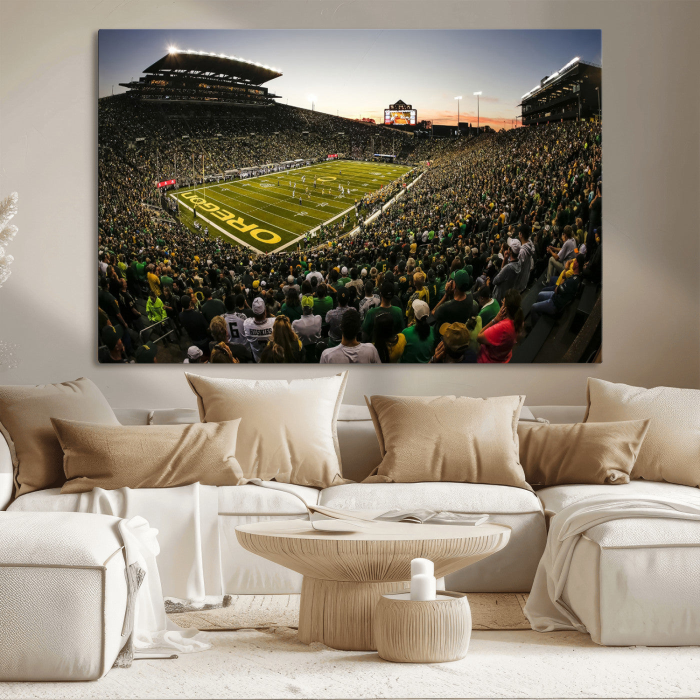 MGV-CV-36X24 - Oregon Stadium Canvas Wall Art - Captivating Game Day Scene at Autzen Stadium, Oregon Ducks Football