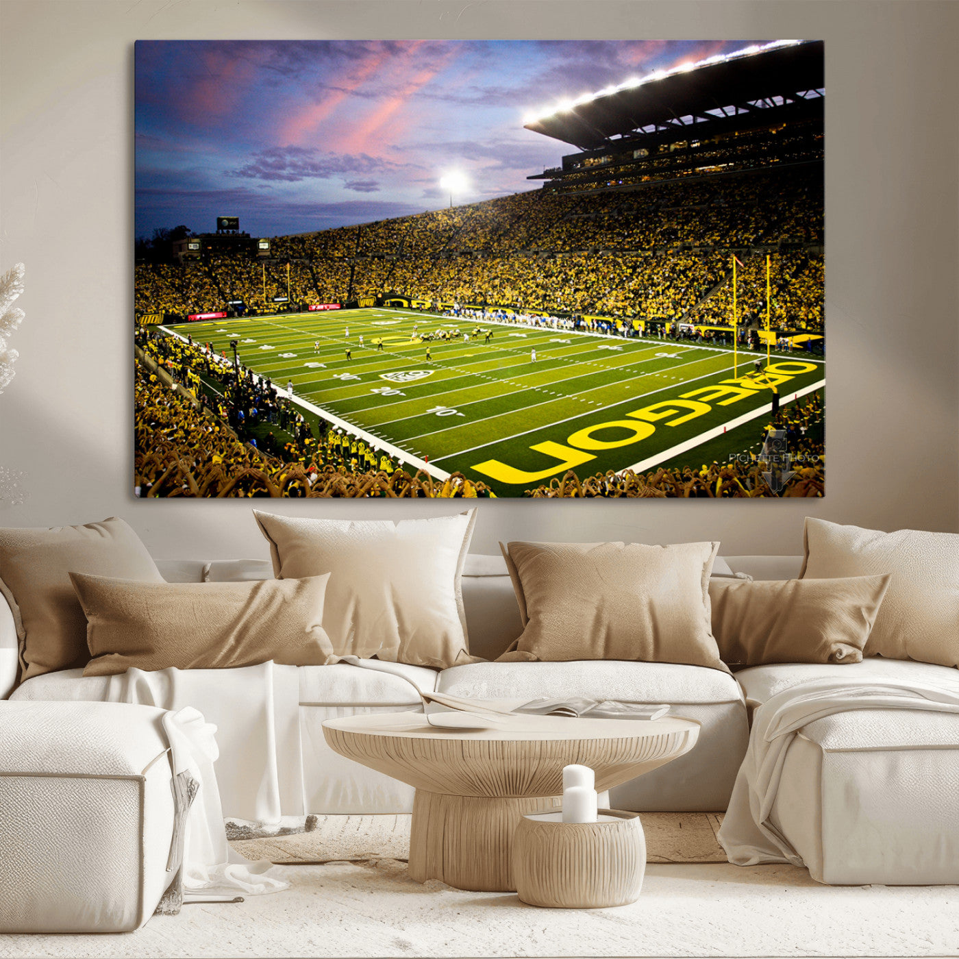 MGV-CV-36X24 - University of Oregon Ducks Football Team Print - Eugene Autzen Stadium Wall Art Canvas Print