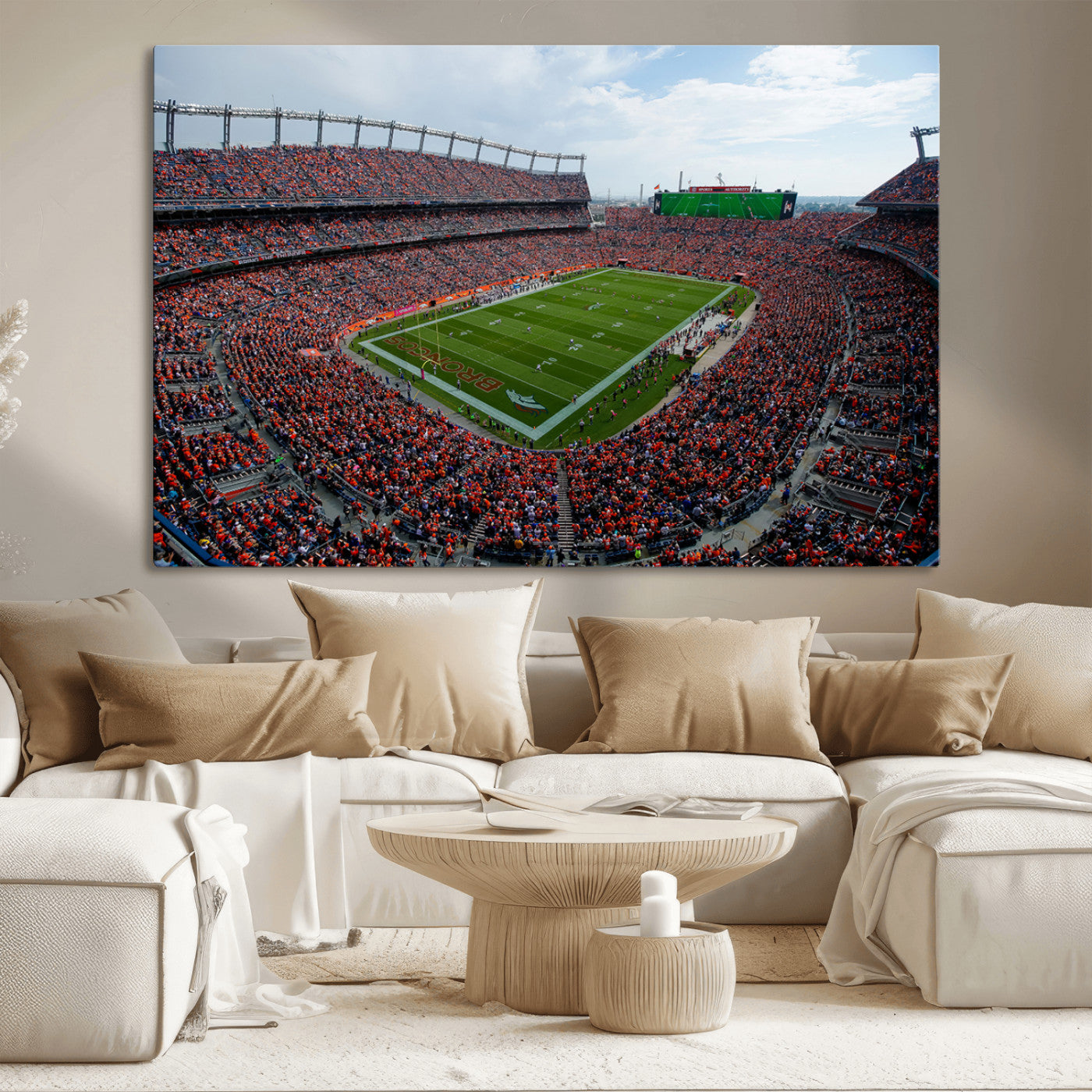 MGV-CV-36X24 - Denver Broncos Football Team Print - Empower Field Mile High Stadium Wall Art Canvas Print