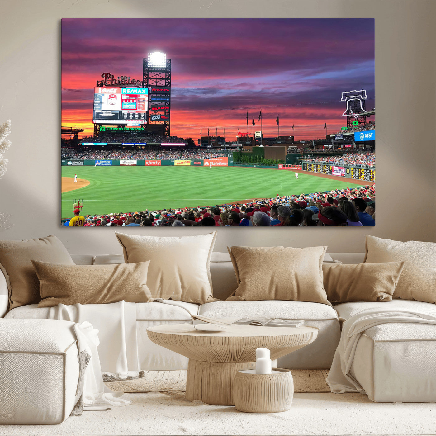MGV-CV-36X24 - Philadelphia Phillies Baseball Team Print - Philadelphia Citizens Bank Park Stadium Wall Art Canvas