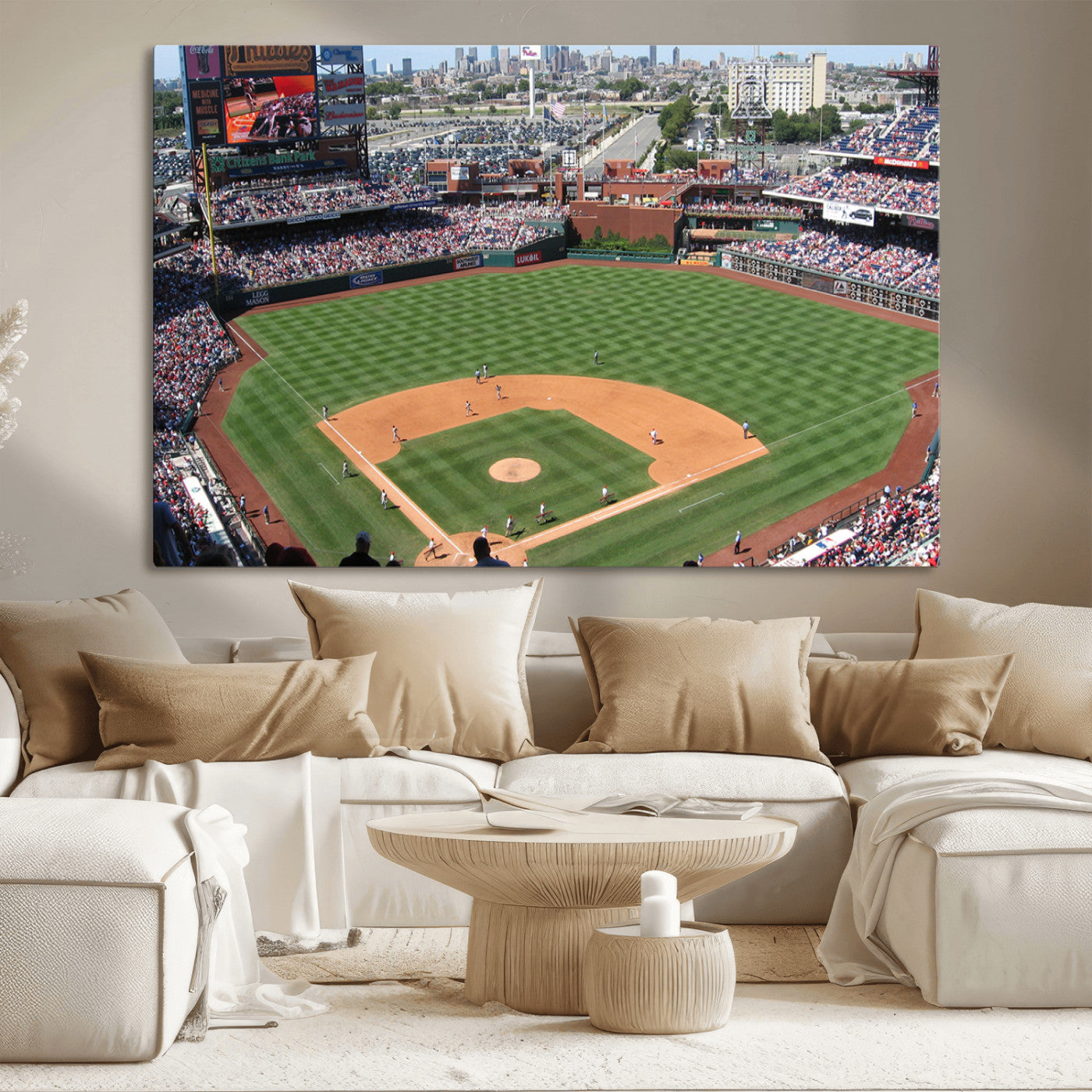 MGV-CV-36X24 - Philadelphia Phillies Baseball Team Print - Philadelphia Citizens Bank Park Stadium Wall Art Canvas