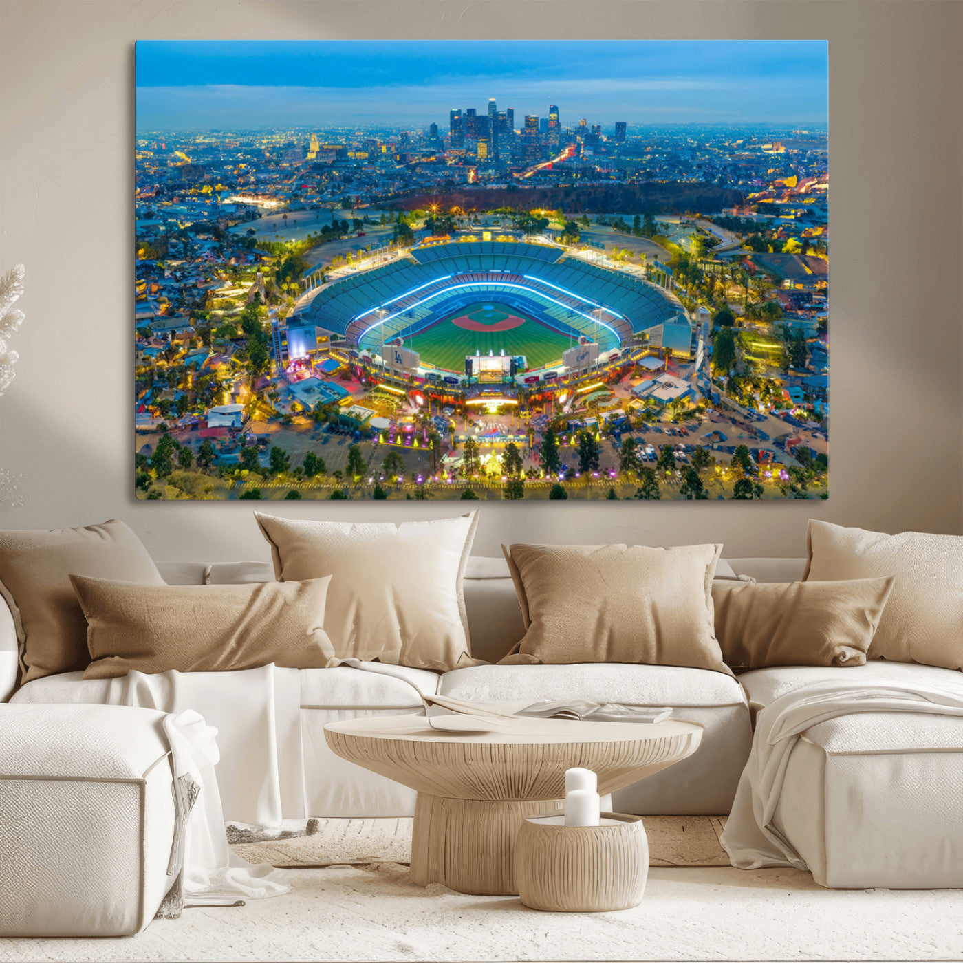 MGV-CV-36X24 - Los Angeles Dodgers Wall Art Canvas, Dodger Stadium Wall Art Canvas Print - MLB Baseball Stadium
