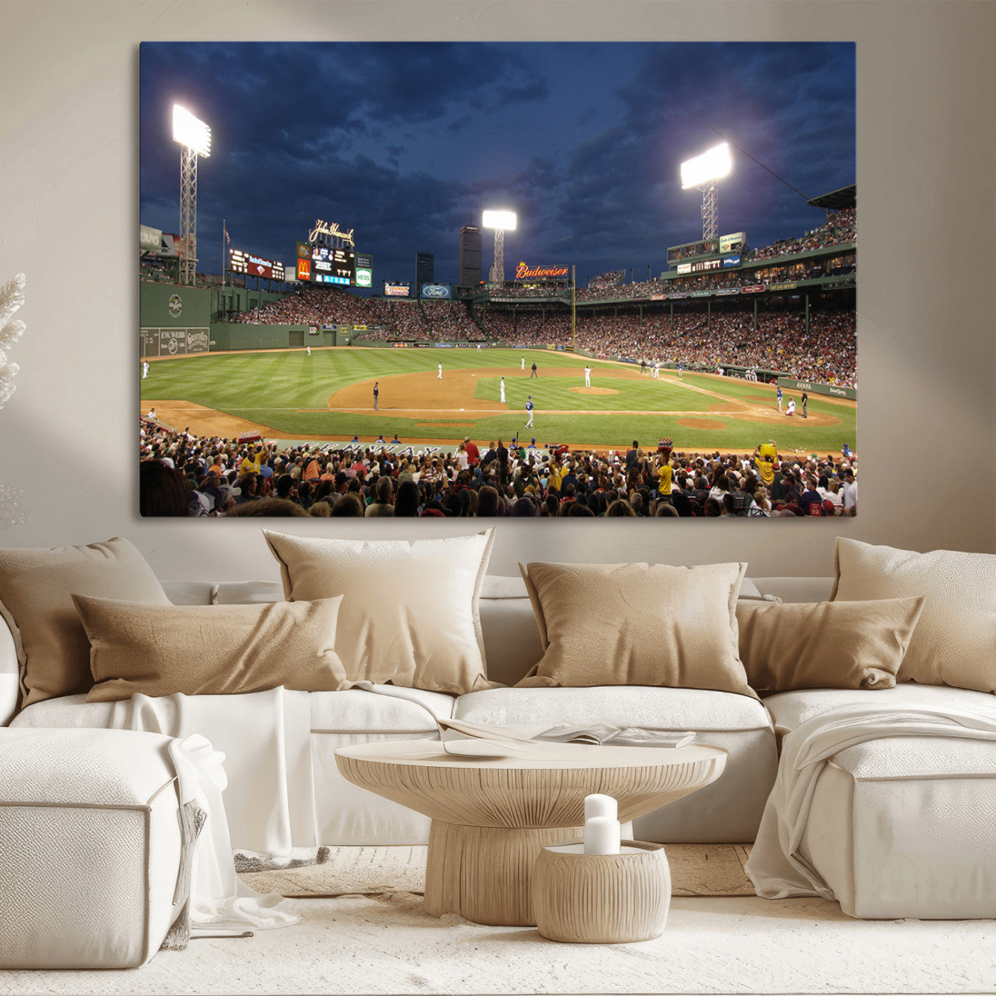 MGV-CV-36X24 - Boston Red Sox Baseball Team Print Canvas - Massachusetts Fenway Park Stadium Wall Art Canvas Print