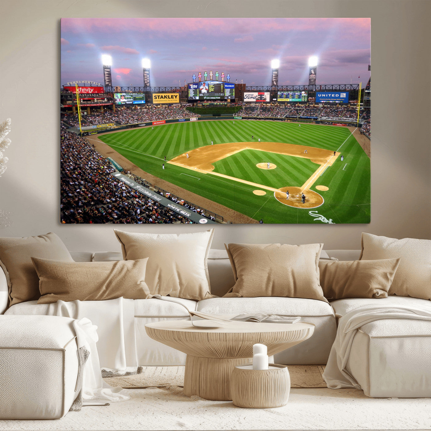 MGV-CV-36X24 - Chicago White Sox Baseball Team Print Canvas- Guaranteed Rate Field Stadium Wall Art Canvas Print