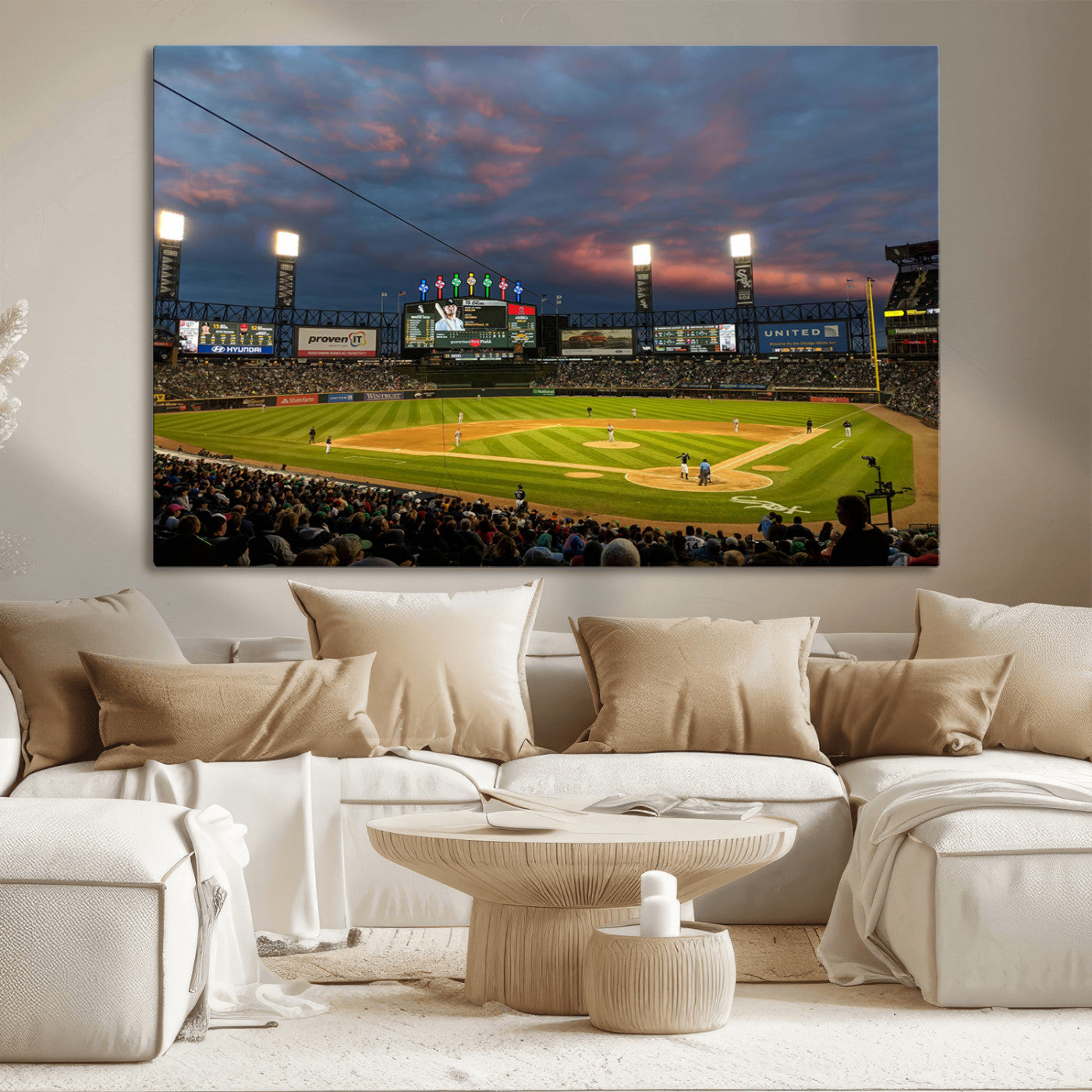 MGV-CV-36X24 - Chicago White Sox Baseball Team Print Canvas- Guaranteed Rate Field Stadium Wall Art Canvas Print