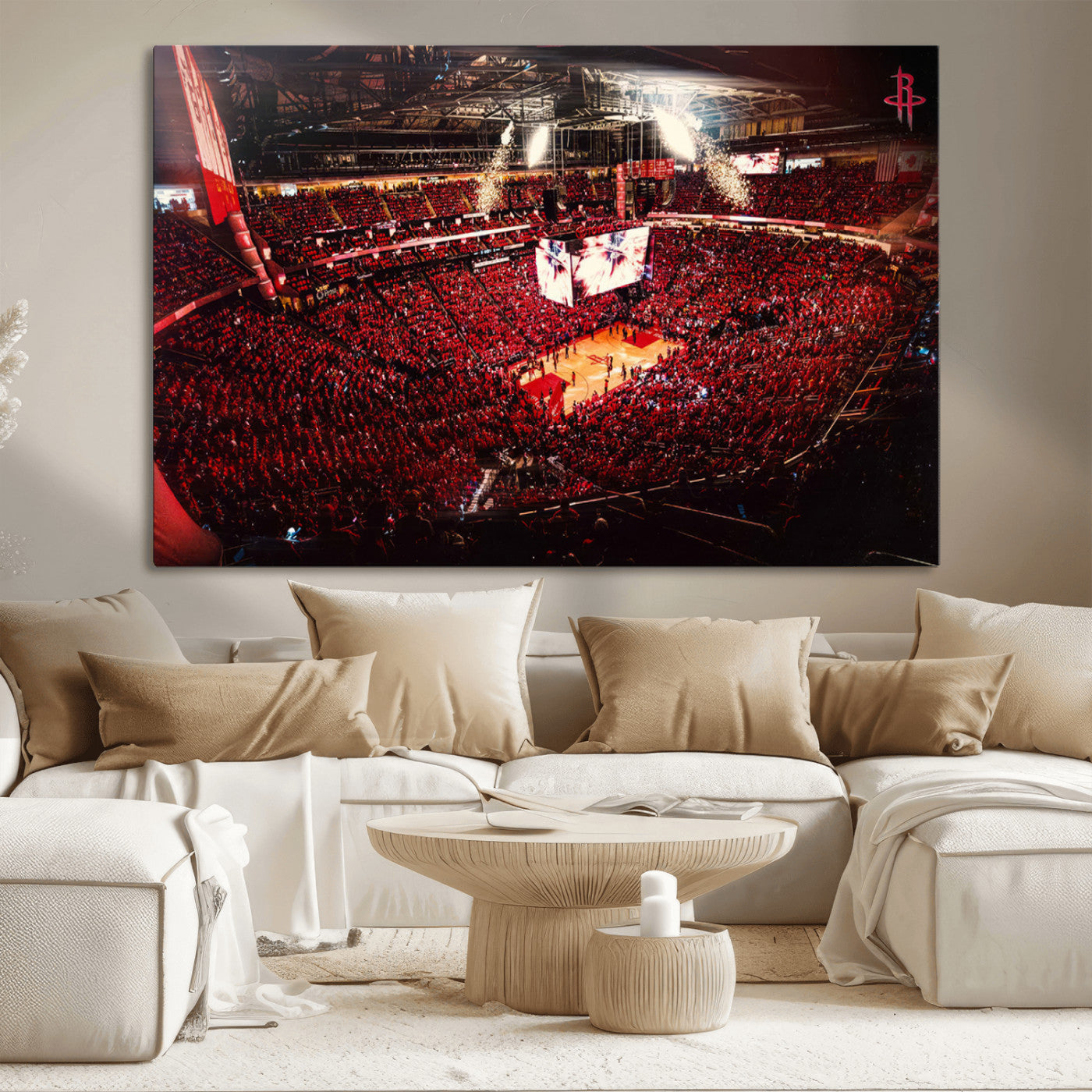 MGV-CV-36X24 - Houston Rockets Basketball Team Print Canvas- Houston Toyota Center Stadium Wall Art Canvas Print