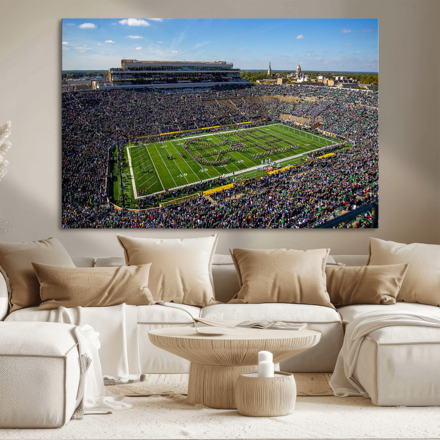 MGV-CV-36X24 - Notre Dame Fighting Irish Football Team Print - Notre Dame Stadium Wall Art Canvas Print