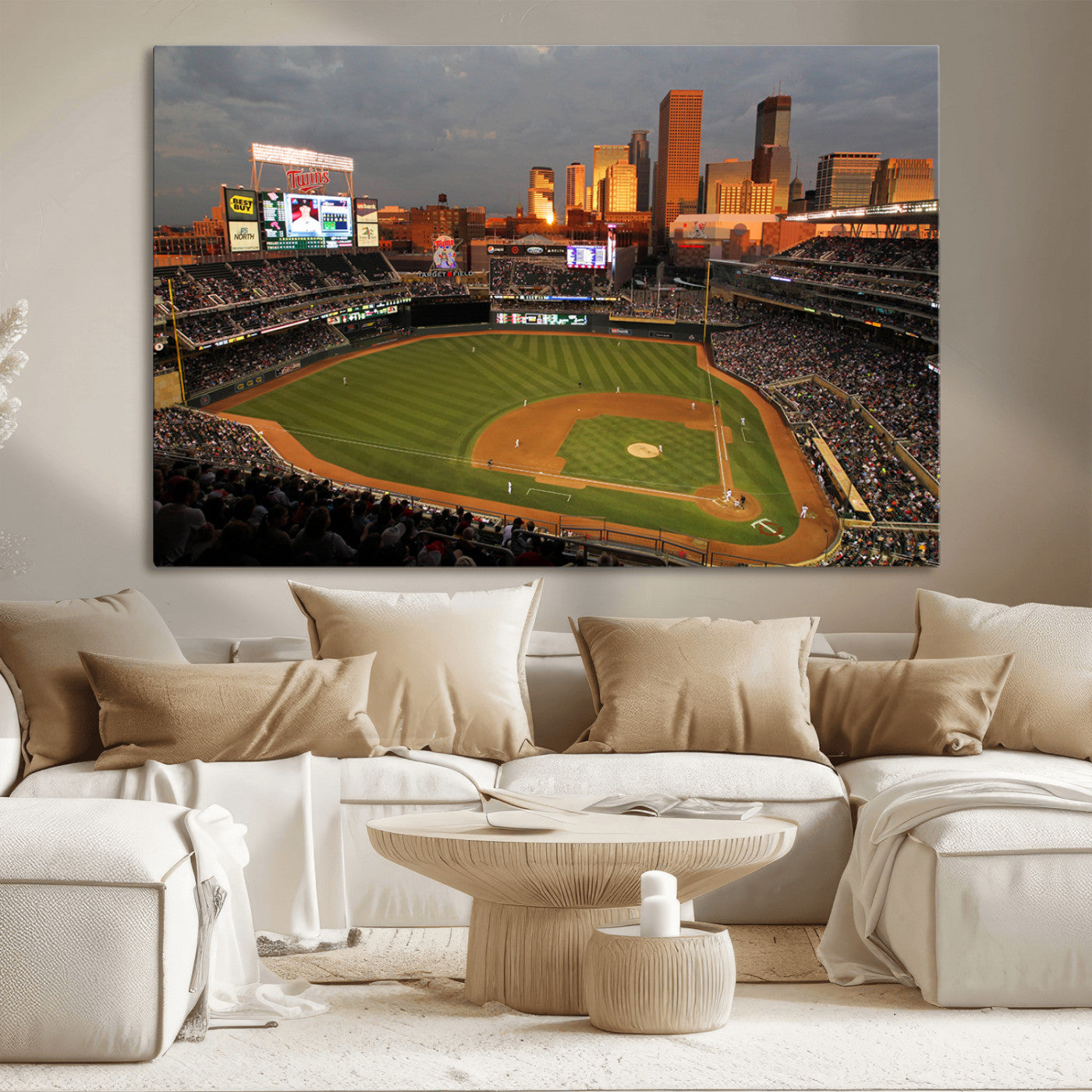 MGV-CV-36X24 - Minnesota Twins Baseball Team Print - Minneapolis Target Field Stadium Wall Art Canvas Print