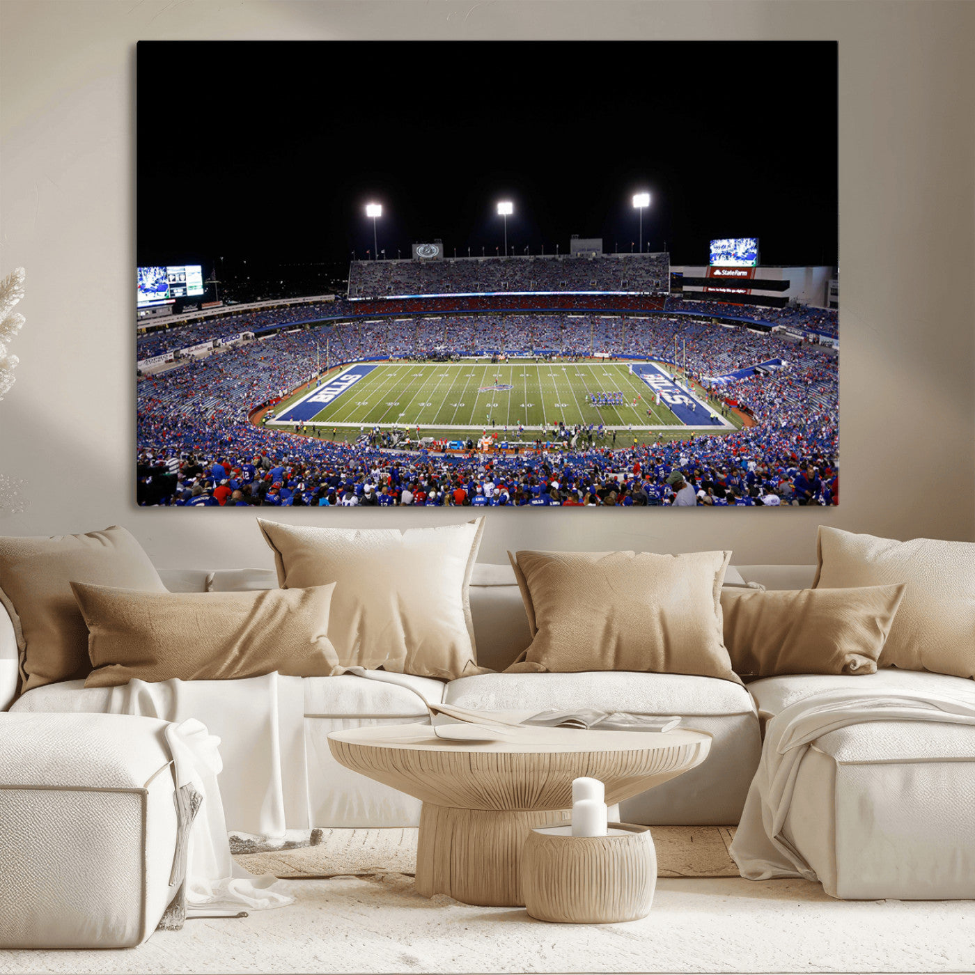 MGV-CV-36X24 - Buffalo Bills Wall Art - Buffalo Bills Stadium Canvas Print, Perfect Sports Decor for Living Rooms,