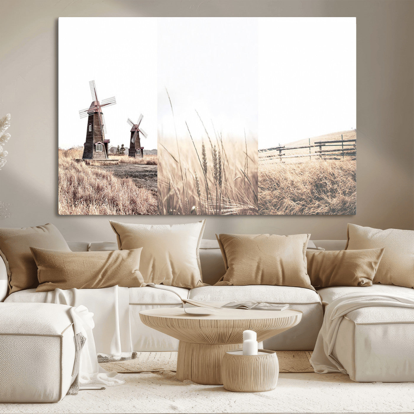 MGV-CV-36X24 - Farm Prints Set, Set of 3 Farmhouse Wall Art, Country House Decor, Barn Print, Wheat Print,
