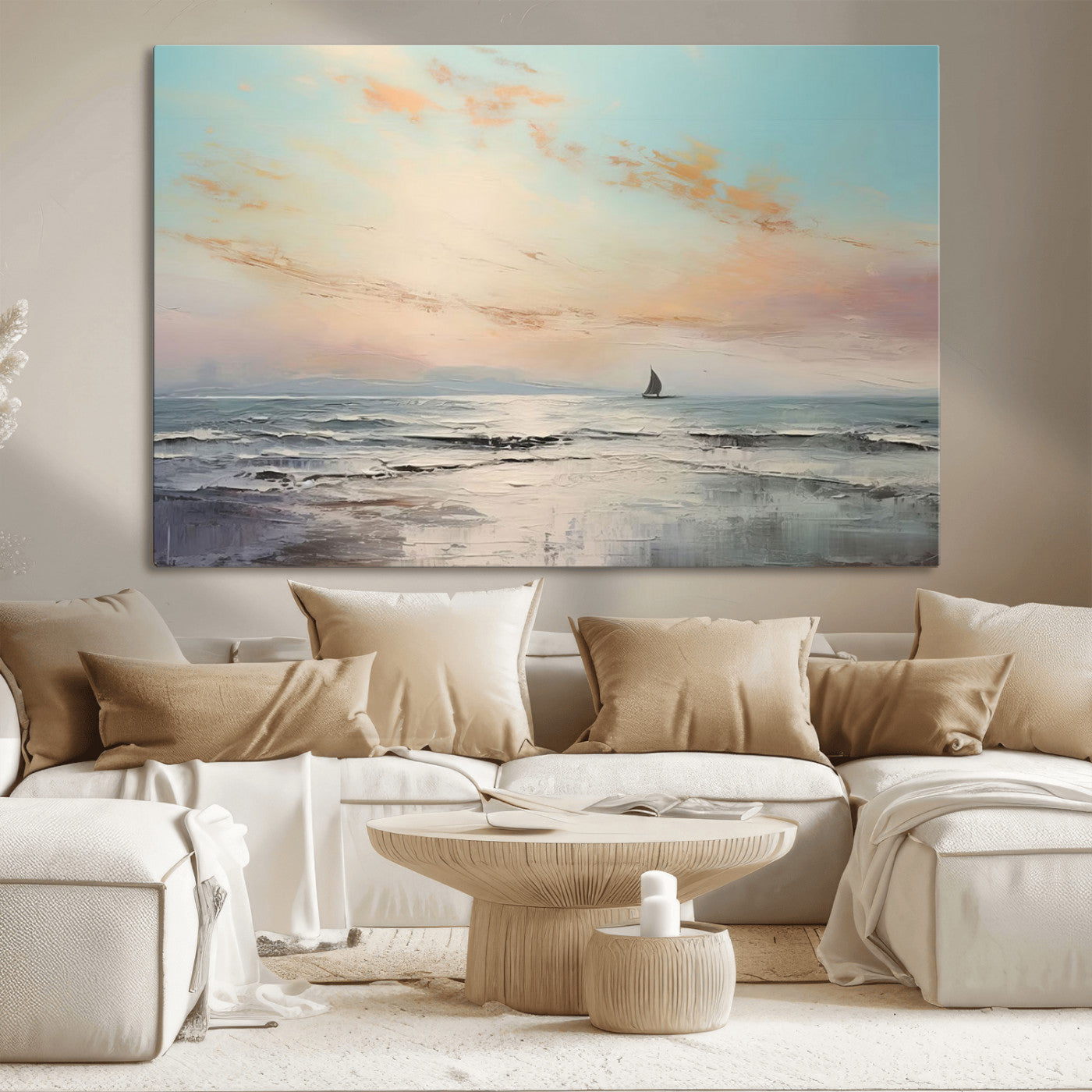 MGV-CV-36X24 - Abstract Ocean Wall Art -  Boat Wall Art Canvas Print