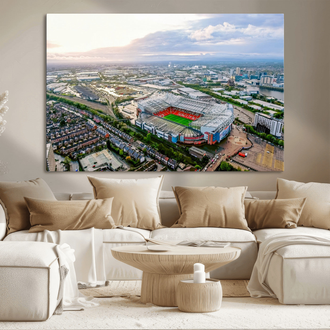 MGV-CV-36X24 - Old Trafford Manchester United Stadium Wall Art Canvas Print - Aerial View Stadium, Old Trafford